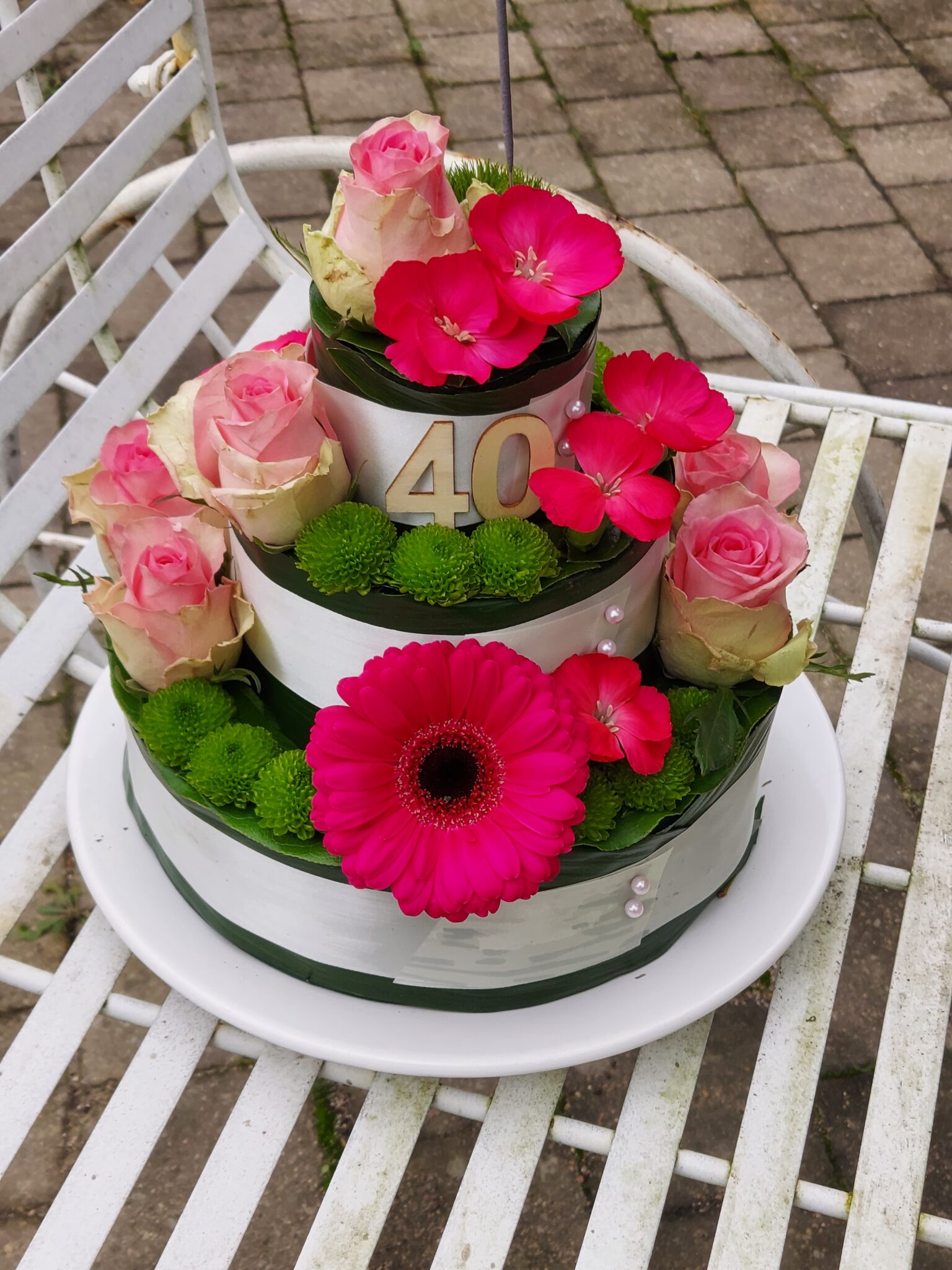 gâteau anniversaire fleuri